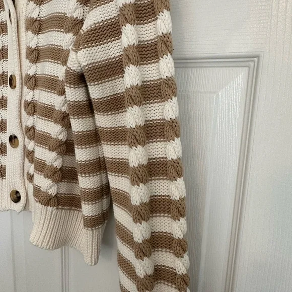 Ann Taylor Striped Cable Sweater - size L & NWT - Picture 8 of 9
